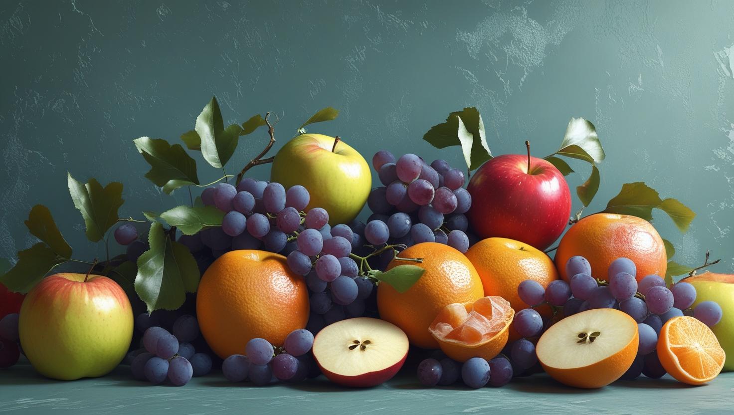 Fresh fruits background